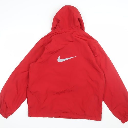 Nike Womens Red XL Windbreaker Hooded Jacket Lightweight
