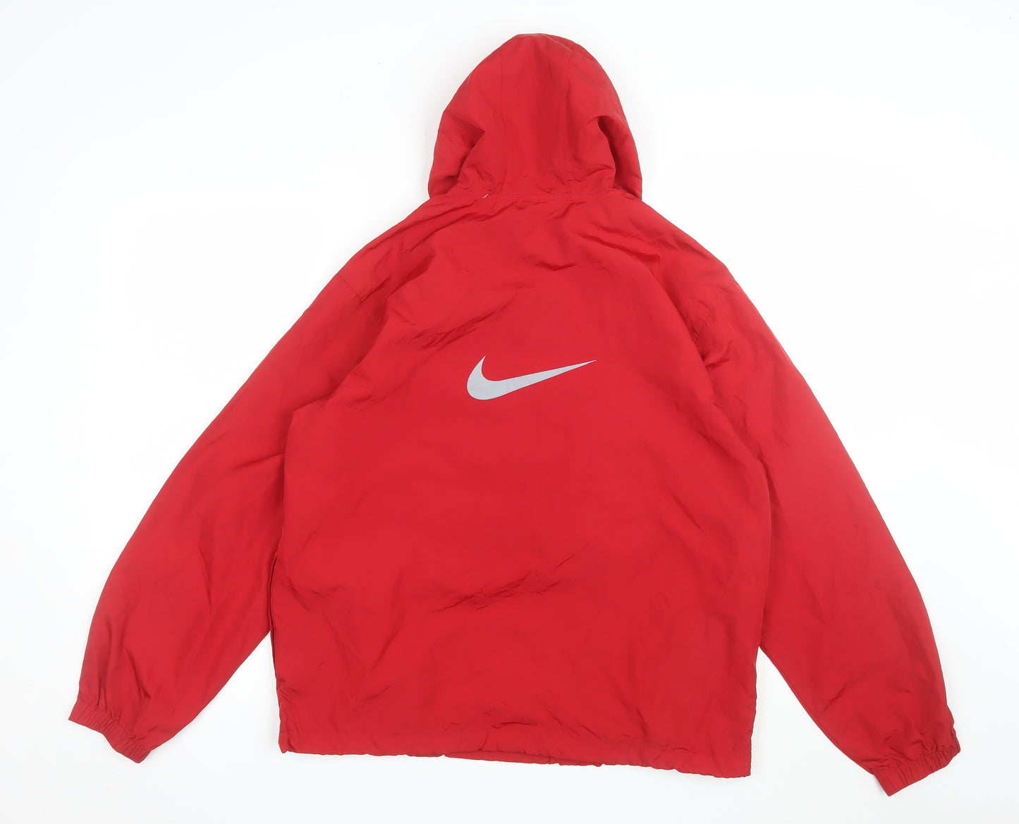 Nike Womens Red XL Windbreaker Hooded Jacket Lightweight