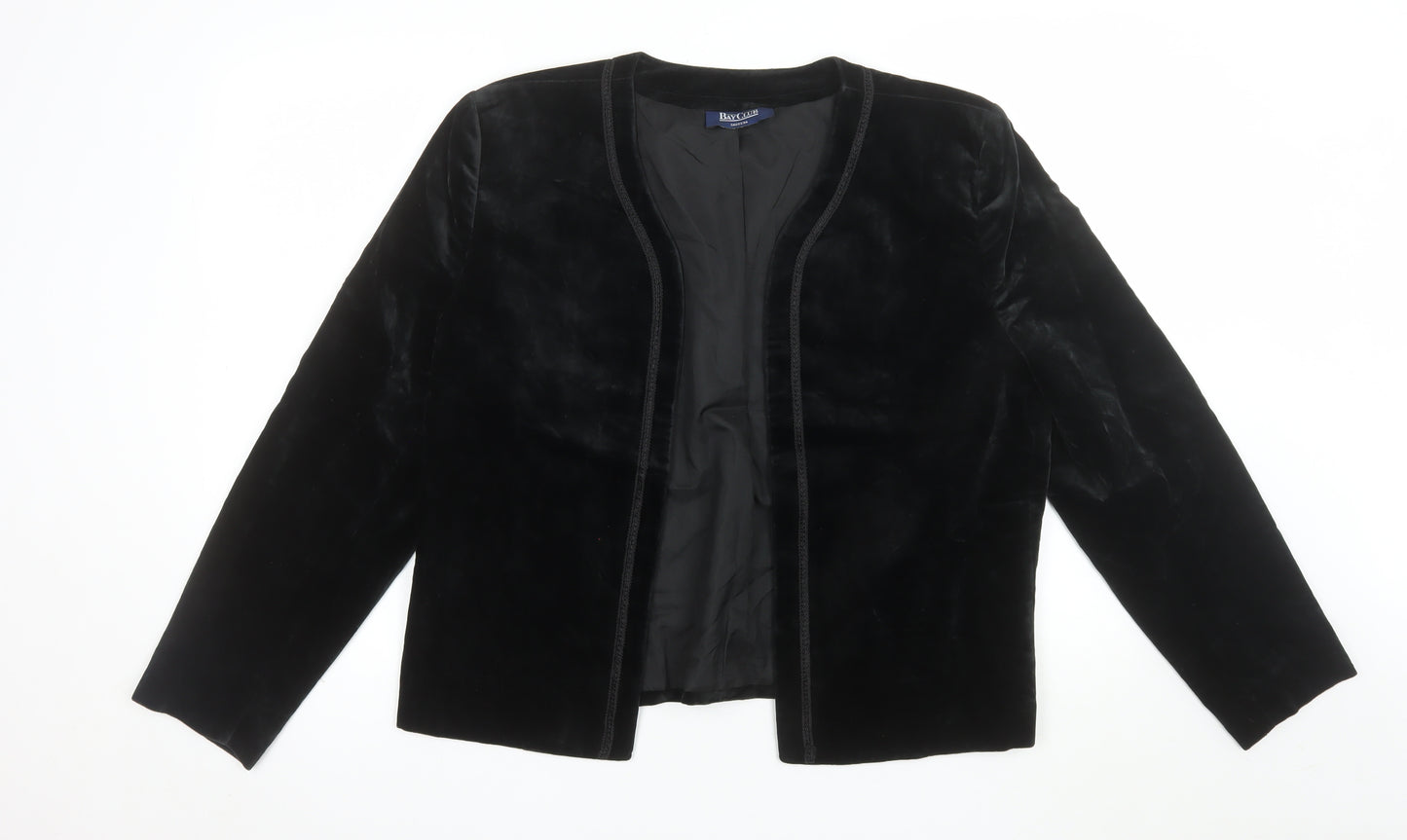 Bay Club Women's Black Cotton Velvet Jacket Size 14