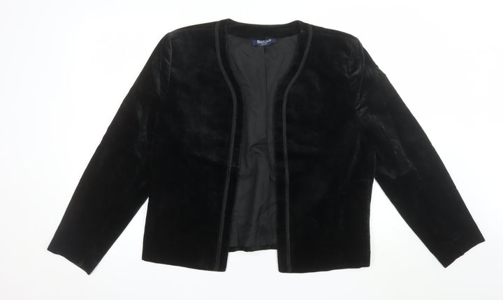 Bay Club Women's Black Cotton Velvet Jacket Size 14