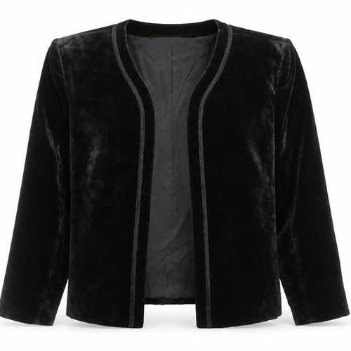 Bay Club Women's Black Cotton Velvet Jacket Size 14