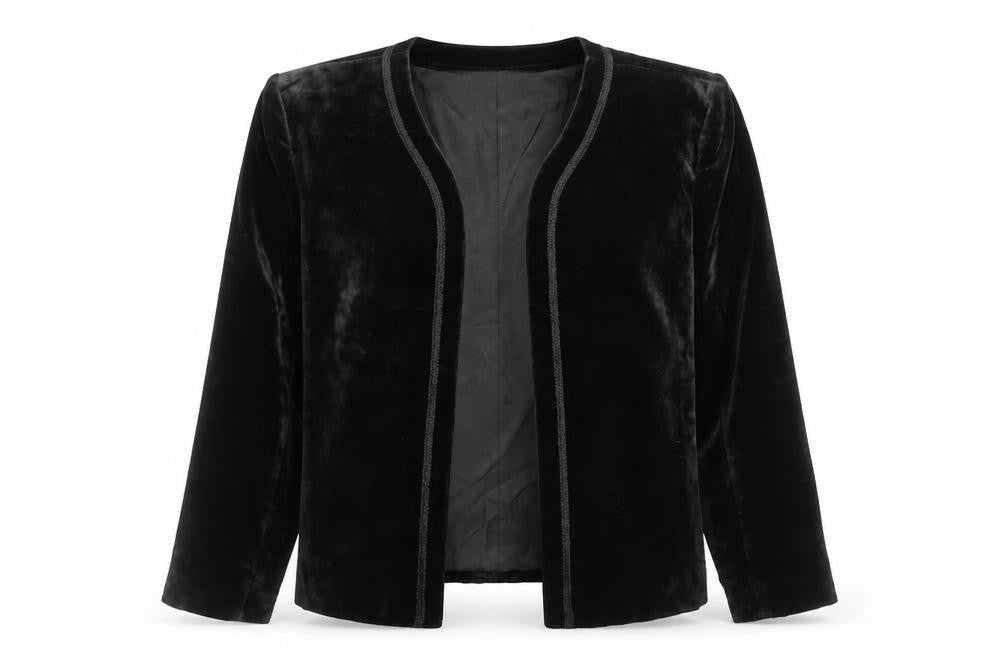 Bay Club Women's Black Cotton Velvet Jacket Size 14