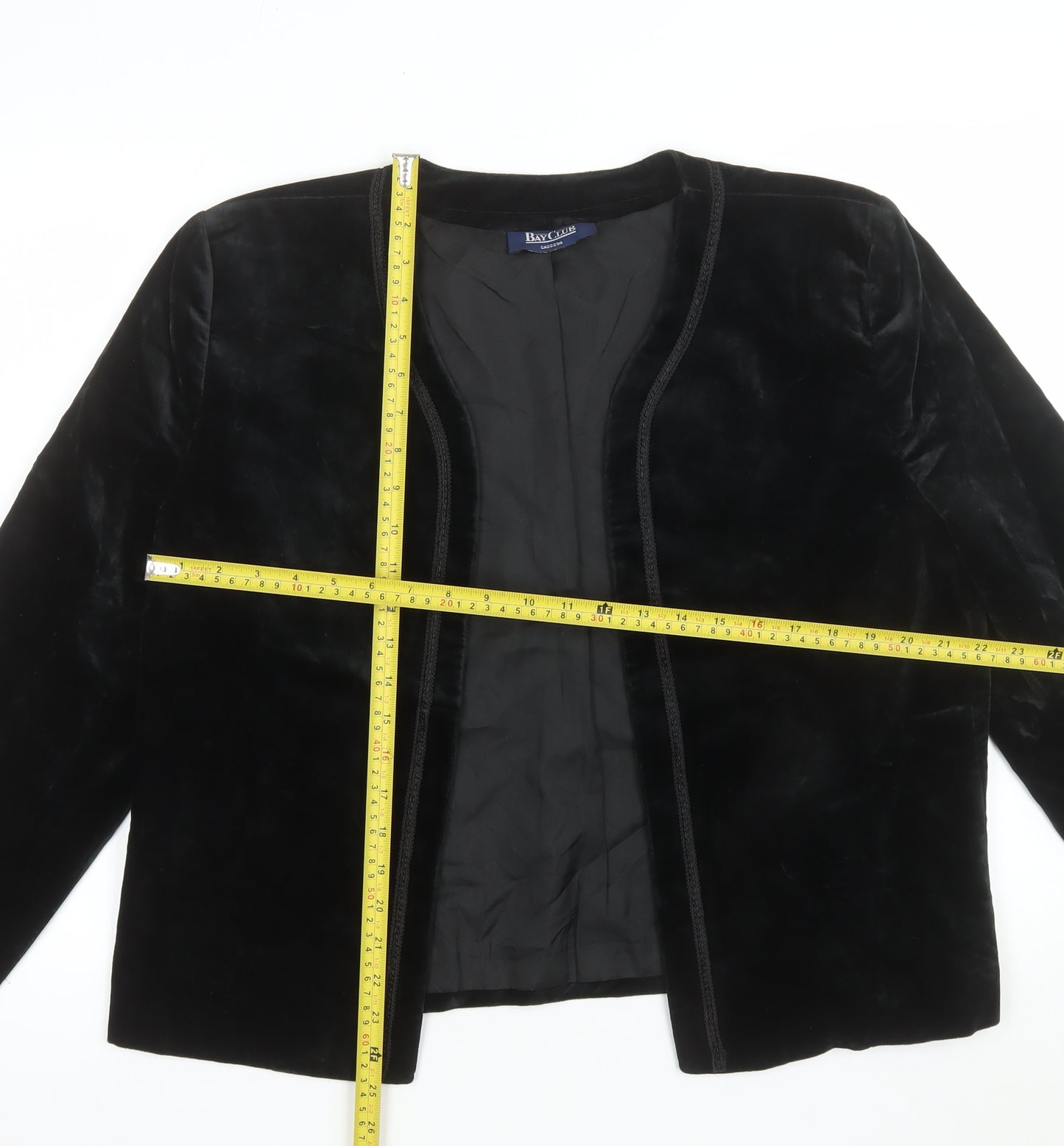 Bay Club Women's Black Cotton Velvet Jacket Size 14