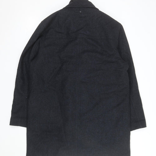 Chaps Men's Black Wool Blend Mid-Length Overcoat Size 38R