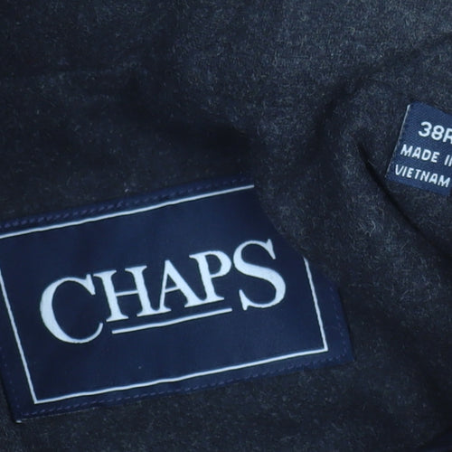 Chaps Men's Black Wool Blend Mid-Length Overcoat Size 38R
