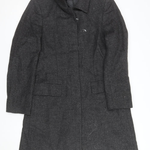 Casual Corner Women's Grey Wool Long Overcoat Size 10