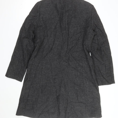 Casual Corner Women's Grey Wool Long Overcoat Size 10