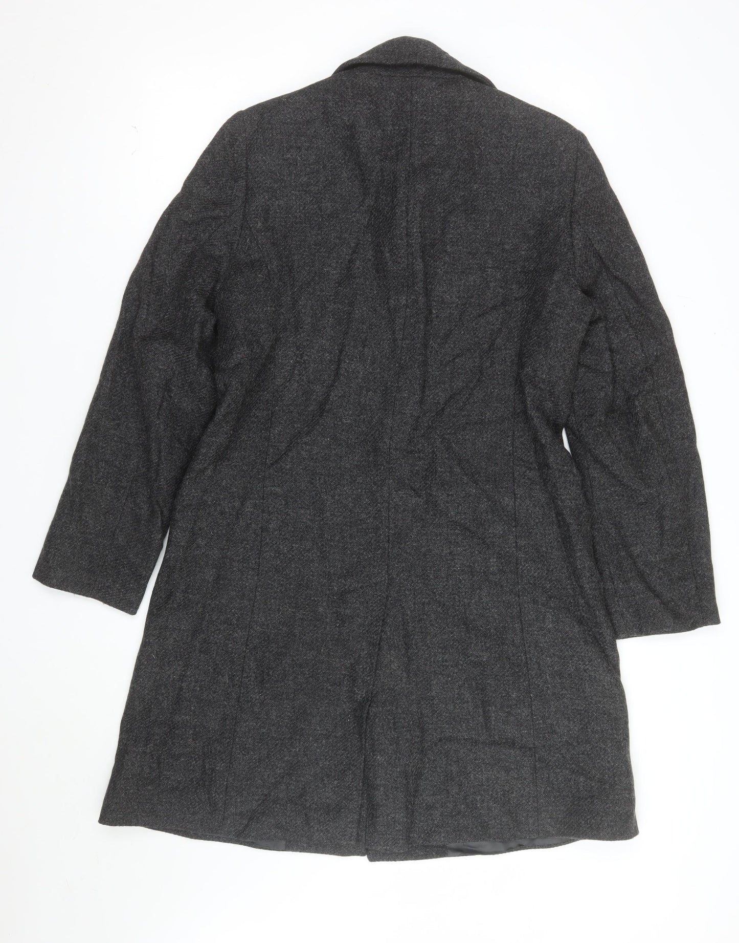 Casual Corner Women's Grey Wool Long Overcoat Size 10
