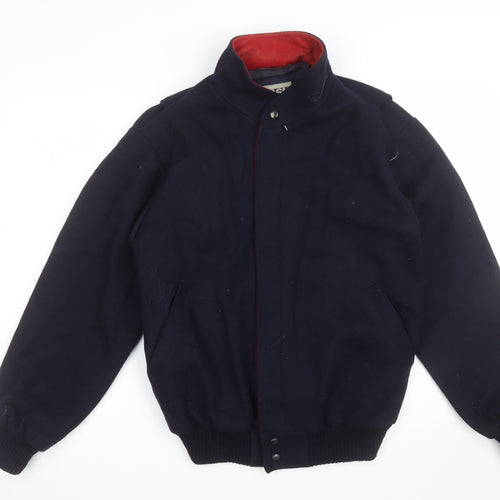DASH Men's Navy Wool Bomber Jacket Size 36 Regular Classic Winter