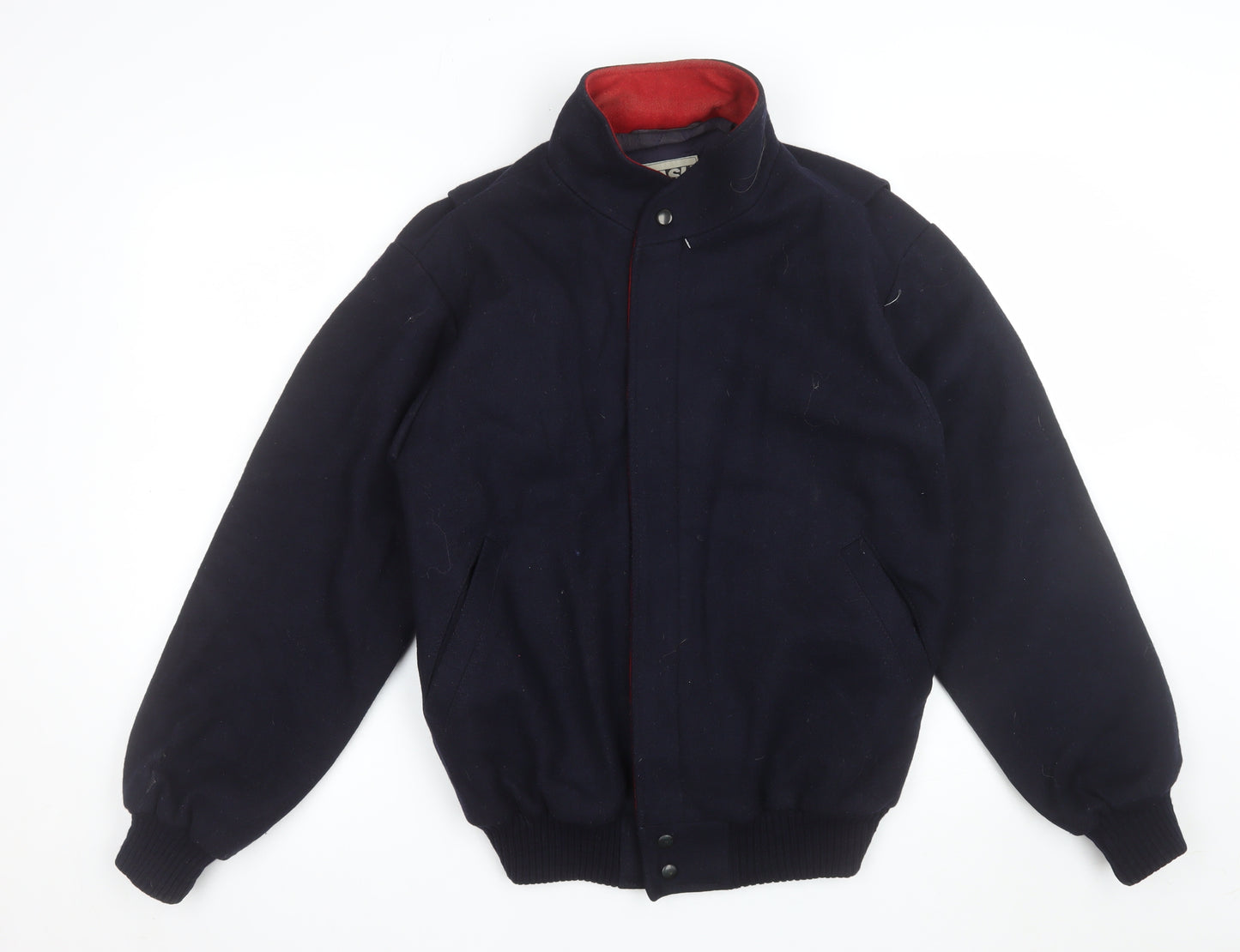 DASH Men's Navy Wool Bomber Jacket Size 36 Regular Classic Winter