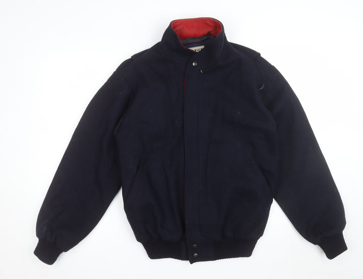 DASH Men's Navy Wool Bomber Jacket Size 36 Regular Classic Winter