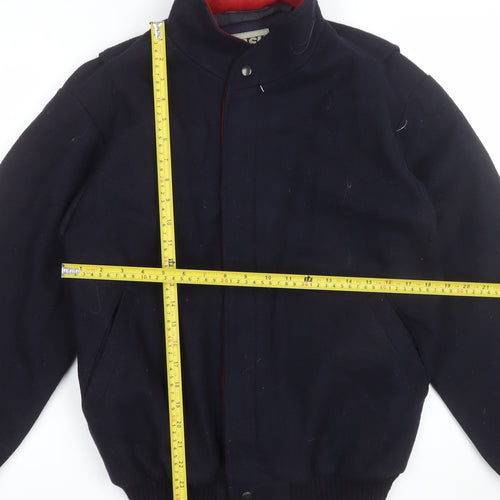 DASH Men's Navy Wool Bomber Jacket Size 36 Regular Classic Winter