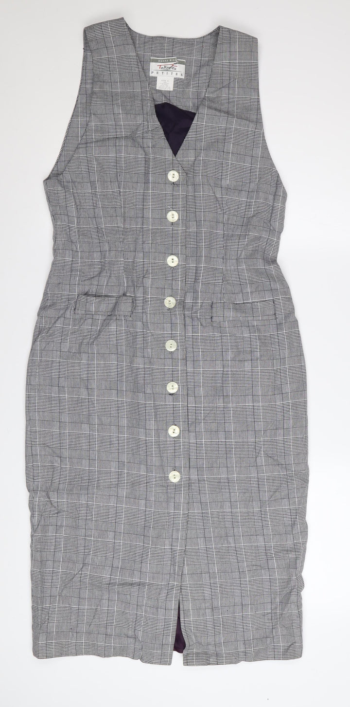 Talbots Petites Grey Check Sheath Business Dress Size 6
