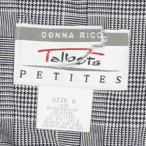 Talbots Petites Grey Check Sheath Business Dress Size 6