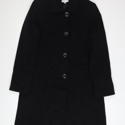 Cleo Petites Women’s Black Wool Blend Mid-Length Coat Size 6