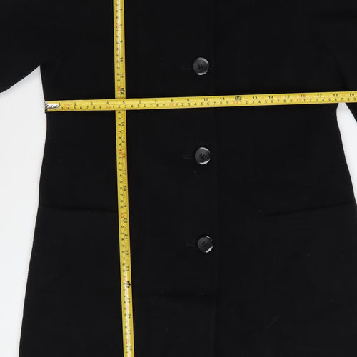 Cleo Petites Women’s Black Wool Blend Mid-Length Coat Size 6
