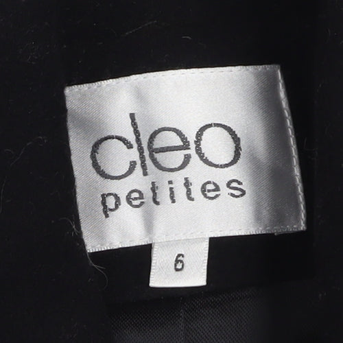 Cleo Petites Women’s Black Wool Blend Mid-Length Coat Size 6