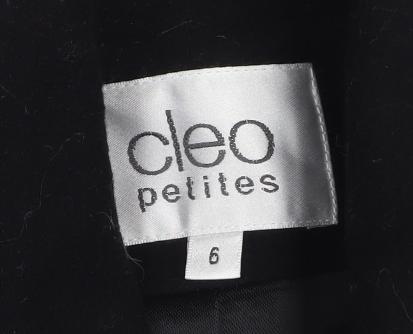 Cleo Petites Women’s Black Wool Blend Mid-Length Coat Size 6
