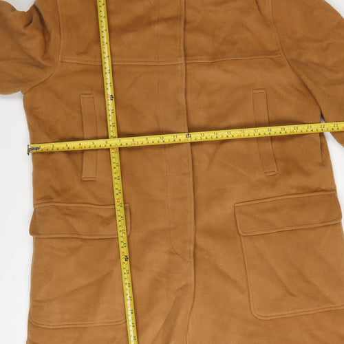 Calvin Klein Women's Brown Wool Blend Long Overcoat Size 12
