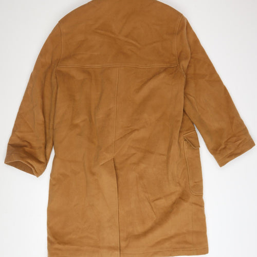 Calvin Klein Women's Brown Wool Blend Long Overcoat Size 12