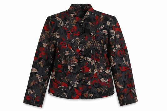 Front view of Cleo Women’s Multicoloured Floral Blazer Jacket, size UK 12