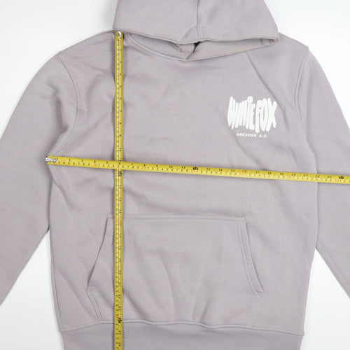 White Fox Women’s Grey Pullover Hoodie XL Cotton Logo Print