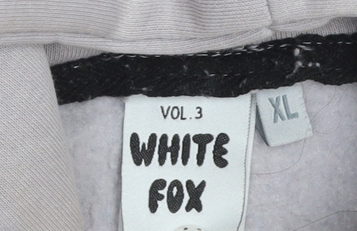 White Fox Women’s Grey Pullover Hoodie XL Cotton Logo Print
