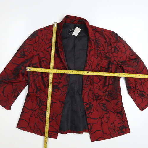 Alex Evenings Petite Red Floral Blazer Jacket Women’s M Chic Formal