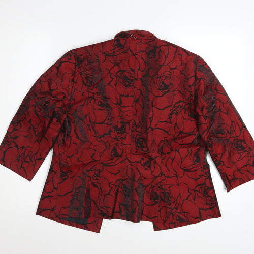 Alex Evenings Petite Red Floral Blazer Jacket Women’s M Chic Formal