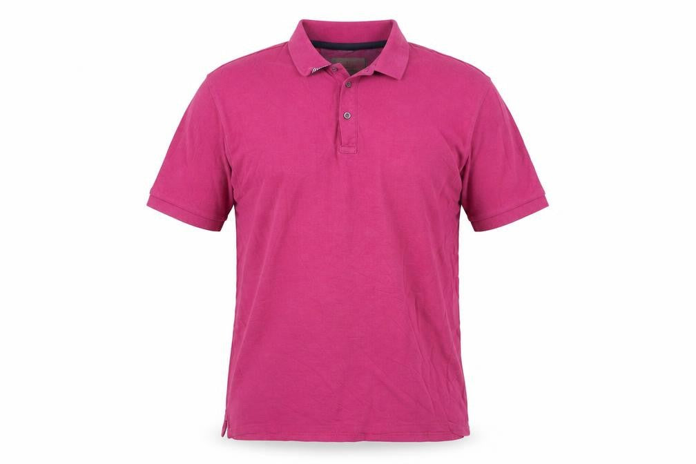Marks and Spencer Men's Fuchsia Cotton Short Sleeve Polo - Size L