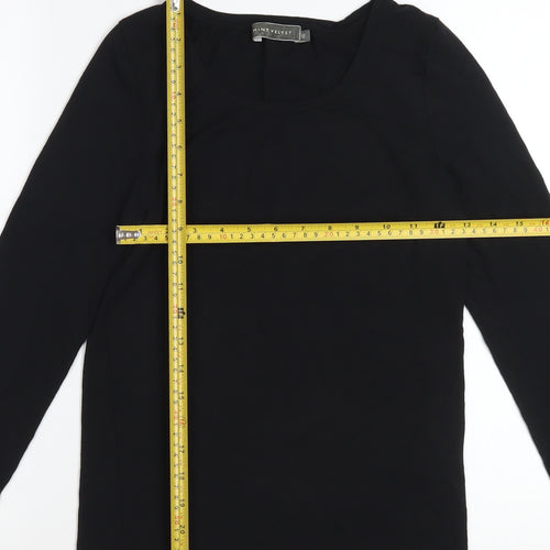 Mint Velvet Womens Black Long Sleeve Modal Top Size 12