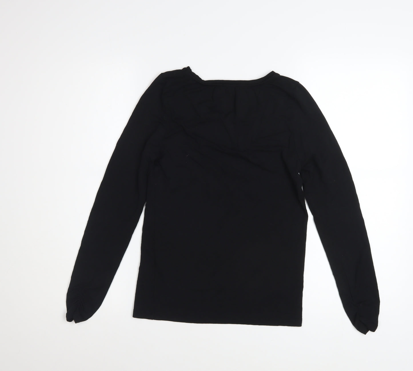 Mint Velvet Womens Black Long Sleeve Modal Top Size 12