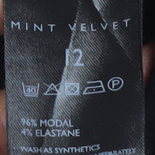 Mint Velvet Womens Black Long Sleeve Modal Top Size 12