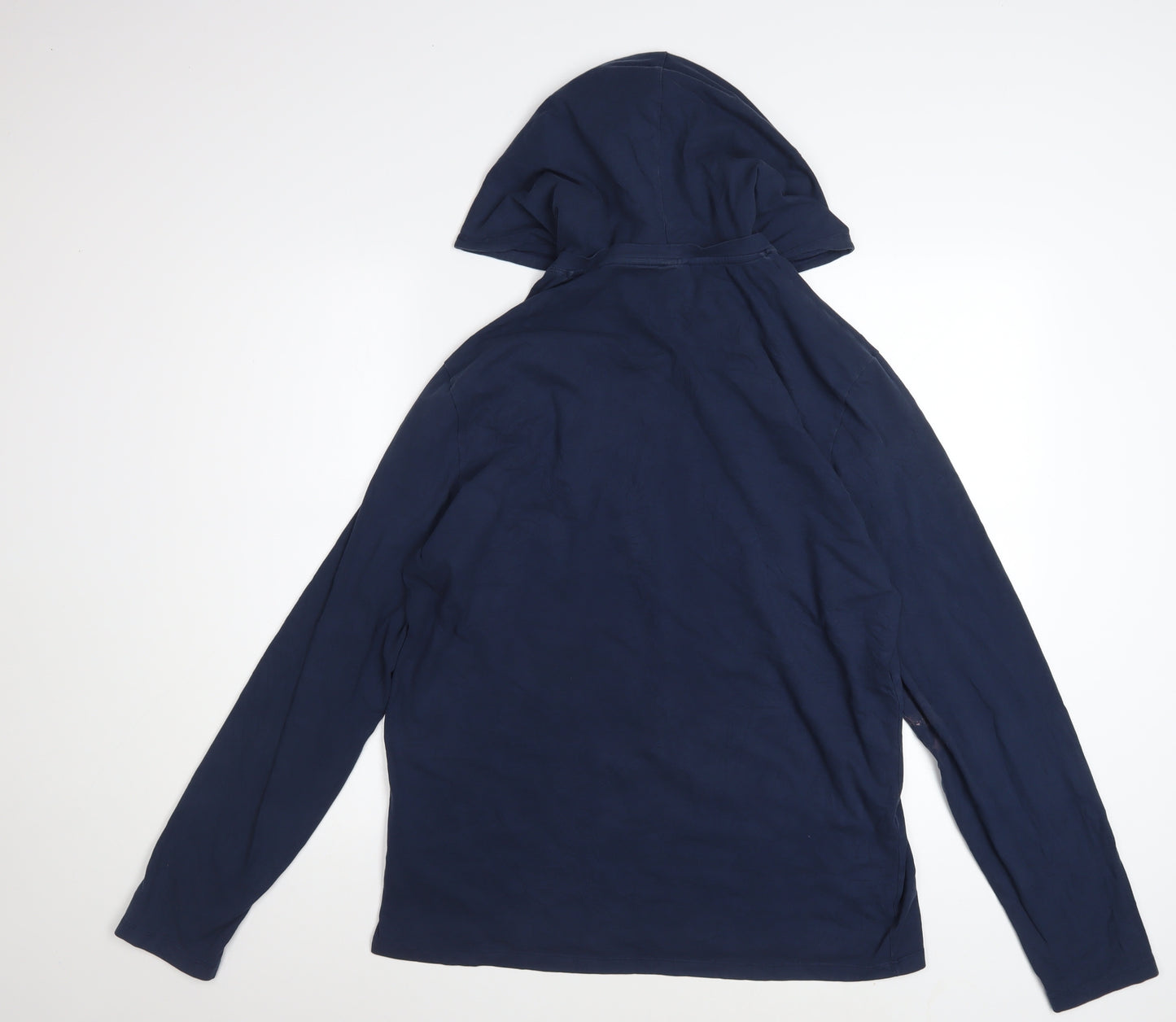 Hugo Boss Men's Blue Pullover Hoodie L Long Sleeve Cotton Elastane