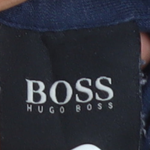 Hugo Boss Men's Blue Pullover Hoodie L Long Sleeve Cotton Elastane