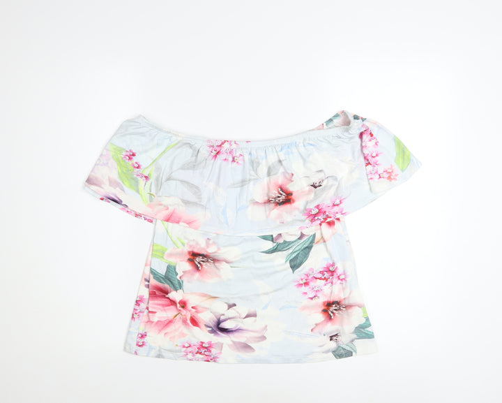Lipsy London Women's Floral Off Shoulder Top UK 16 Viscose Blend