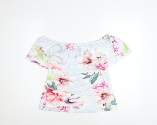 Lipsy London Women's Floral Off Shoulder Top UK 16 Viscose Blend