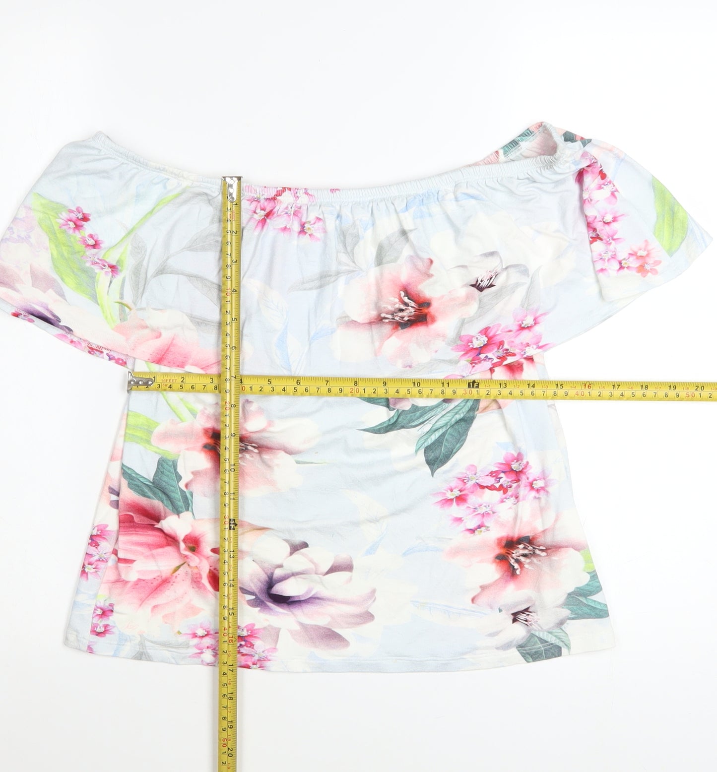 Lipsy London Women's Floral Off Shoulder Top UK 16 Viscose Blend