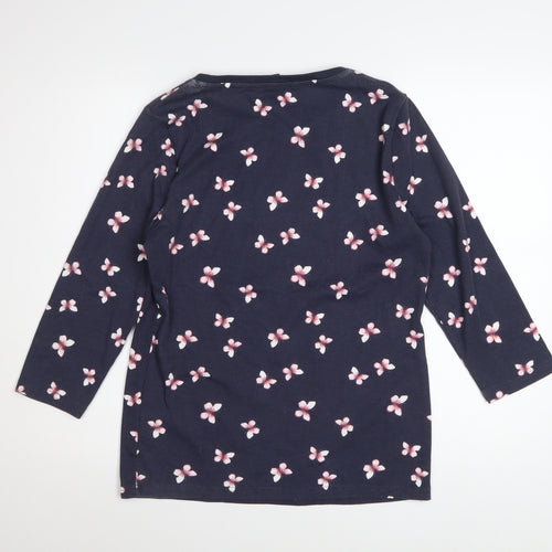 Bonmarché Women’s Blue Floral Beaded 3/4 Sleeve T-Shirt Size 14