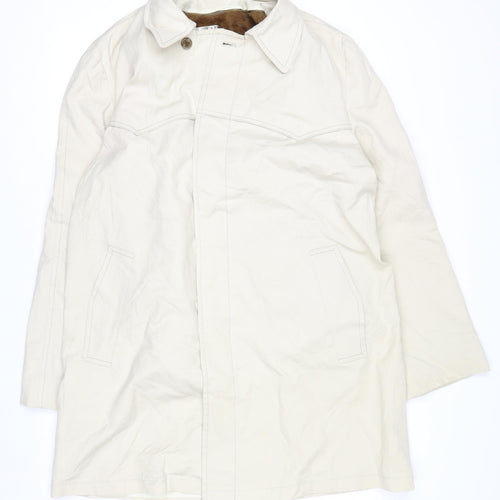 Campus Men's Beige 38 Rain Coat Water Resistant Lined Cotton Outerwear