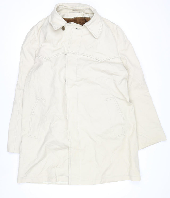Campus Men's Beige 38 Rain Coat Water Resistant Lined Cotton Outerwear