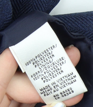 Suit Studio Women's Blue Polyester Lined Single-Breasted Blazer Size 12