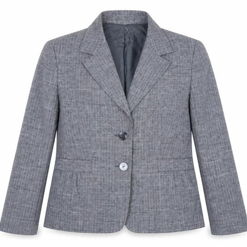 Jones Wear Women Grey Checked Suit Jacket Size 12 Classic Fit