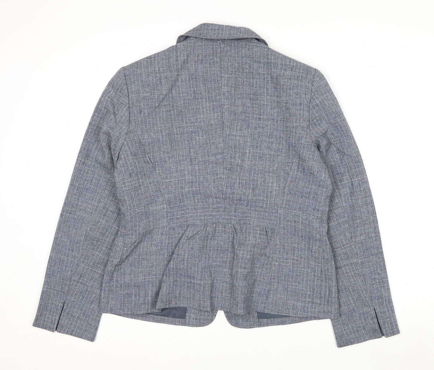 Jones Wear Women Grey Checked Suit Jacket Size 12 Classic Fit