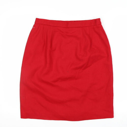 Worthington Women's Red Wool Pencil Skirt Size 12 Petite