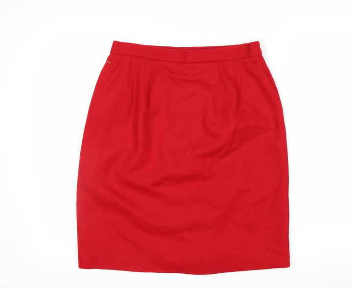 Worthington Women's Red Wool Pencil Skirt Size 12 Petite