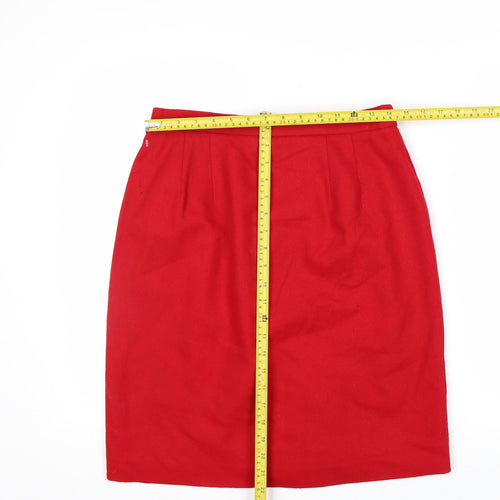 Worthington Women's Red Wool Pencil Skirt Size 12 Petite