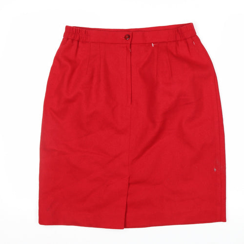 Worthington Women's Red Wool Pencil Skirt Size 12 Petite
