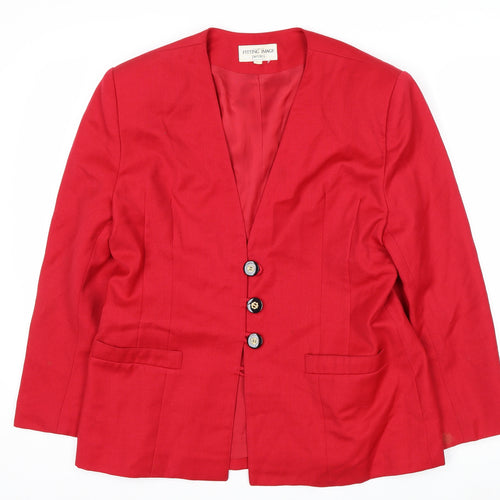 Fitting Image Petites Red Pure New Wool Blazer Womens Size 10 Classic Fit