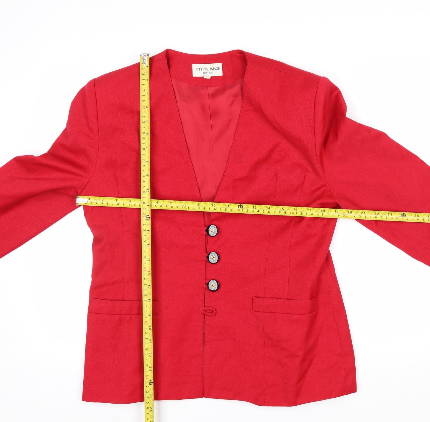 Fitting Image Petites Red Pure New Wool Blazer Womens Size 10 Classic Fit